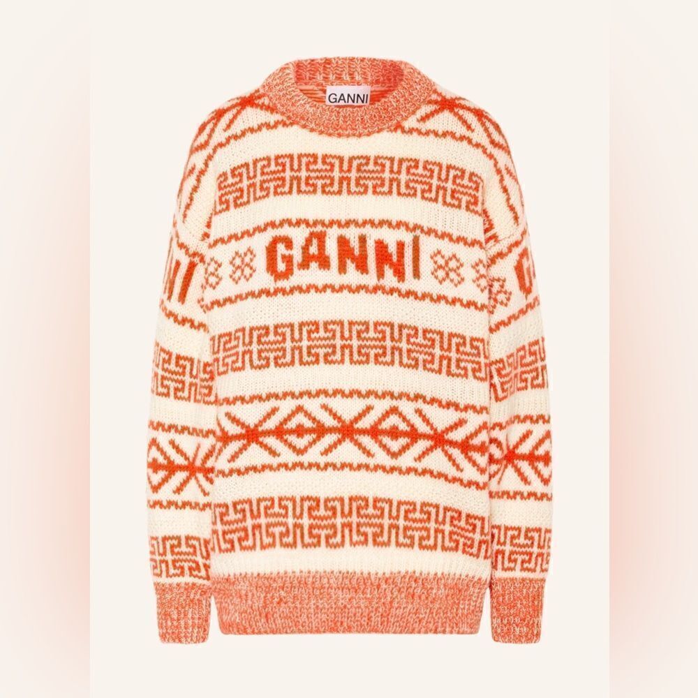 Ganni Egret Wool Pullover Sweater NWT